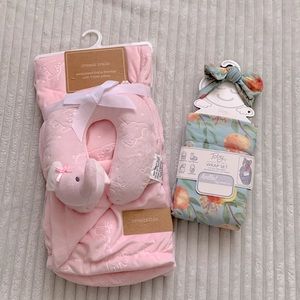 NWT Toby Wrap Set and travel pillow + blanket For Newborn BABY GIRL